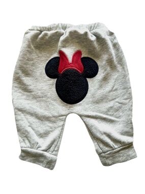 GAP Gray Kids Jogger Pants with Black Minnie Patch and Red Bow